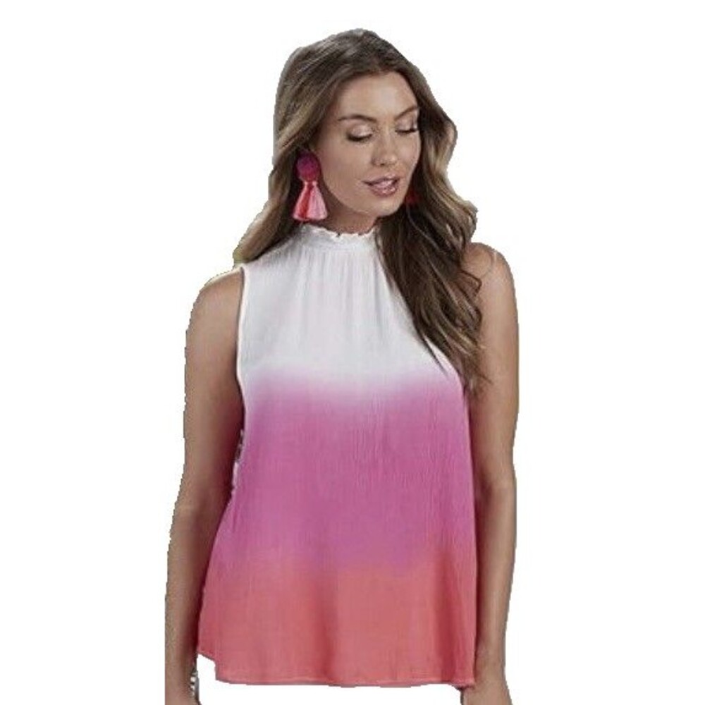 Mud Pie - Weston Pink Ombre Dip Dye Swing Tank for Women - Size Small, NWT
